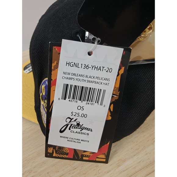 New Orleans Headgear Classics Black Pelicans Hat‎ Cap Snap Back Youth Baseball - Picture 11 of 11